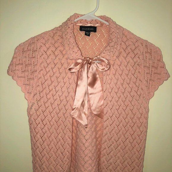Bebe Knitted Mini Cardigan Dusty Rose - Picture 1 of 6